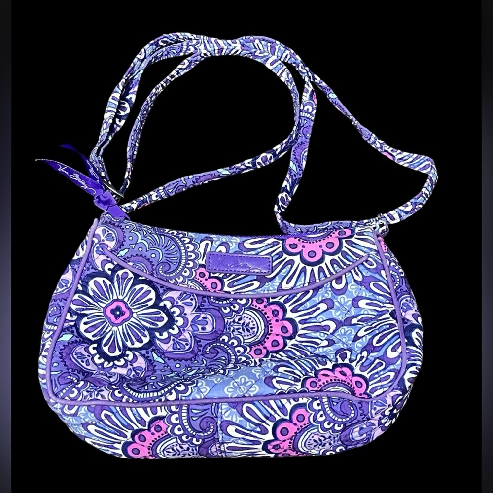 Vera Bradley Lilac Tapestry Small‎ Crossbody Shoulder Quilted Bag 8”by 6”